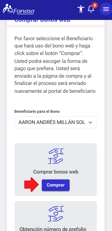 Selección de compra de bono